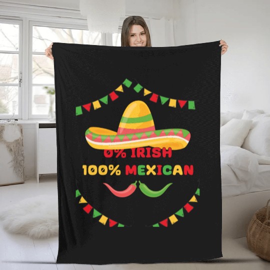 zero percent irish 100 percent mexican Fleece Blankets