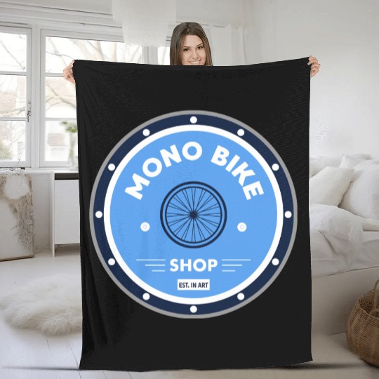 Bike Club Shop Circle Blue Fleece Blankets