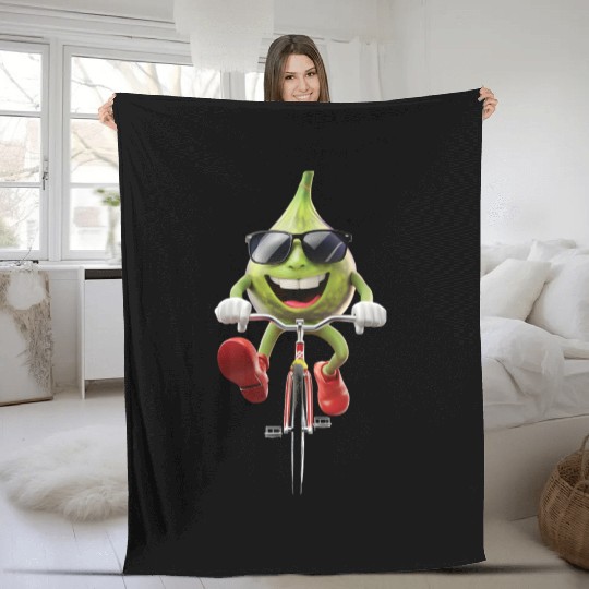 Fig Cycling On Bike Realistic Fleece Blankets