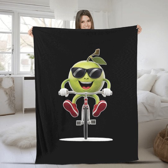 Guava Cycling On Bike Realistic Fleece Blankets