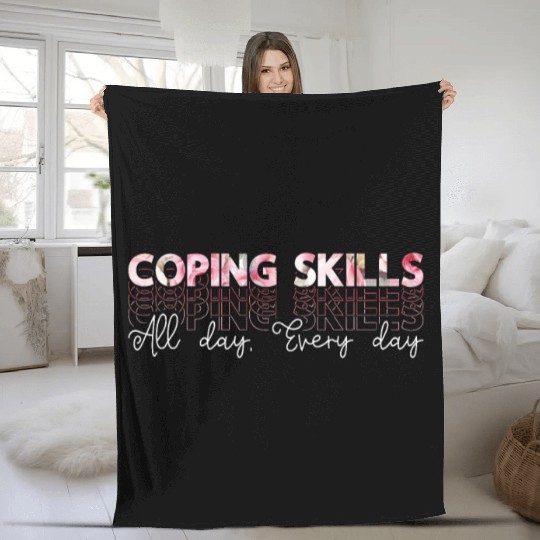 School Counselor Coping Skills All Day Counseling Fleece Blankets
