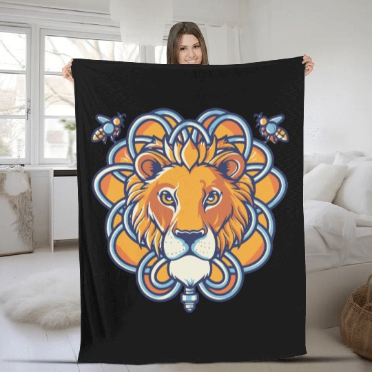Hose Bee Lion Fleece Blankets