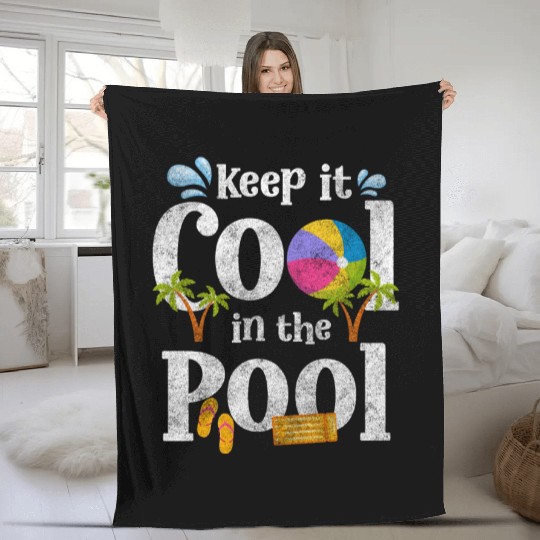 Pool Party Diving Vacation Swimming Trunks Fleece Blankets