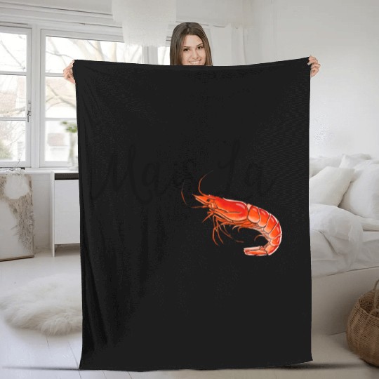 Mais la with shrimp Fleece Blankets