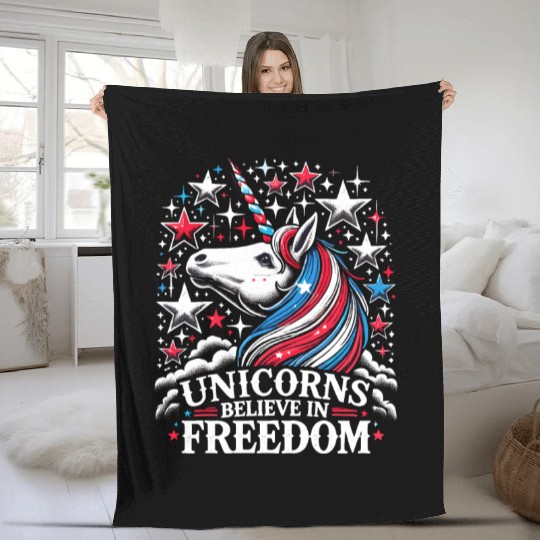 Star-Spangled Unicorn with American Pride and Fleece Blankets