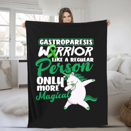 Unicorn Warrior Magical Gastroparesis Awareness Fleece Blankets