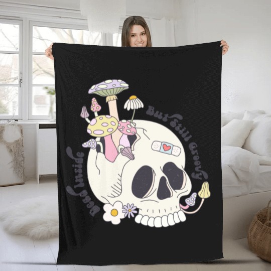 Dead Inside But Still Groovy Fleece Blankets
