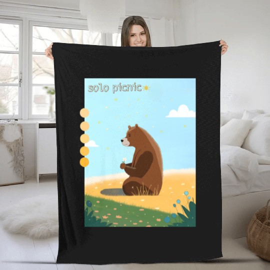 solo picnic for outdoor picnics Fleece Blankets