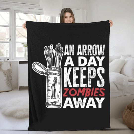 Bow Arrow Zombie Archery Fleece Blankets