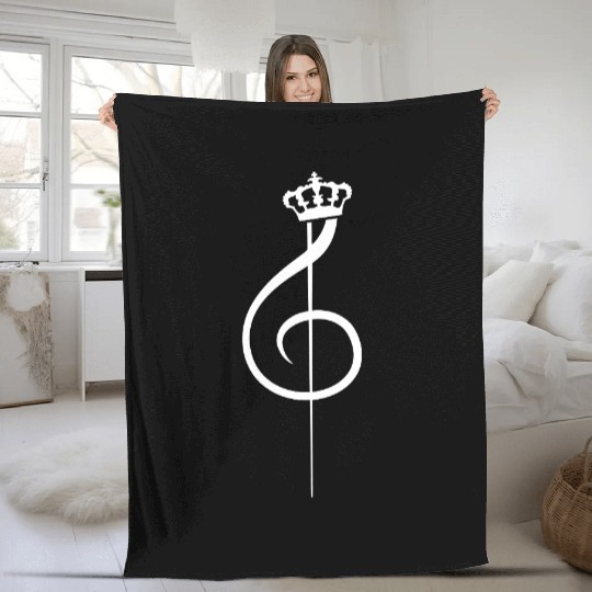 Crown Music Clef Note King Queen Prince Princess Fleece Blankets