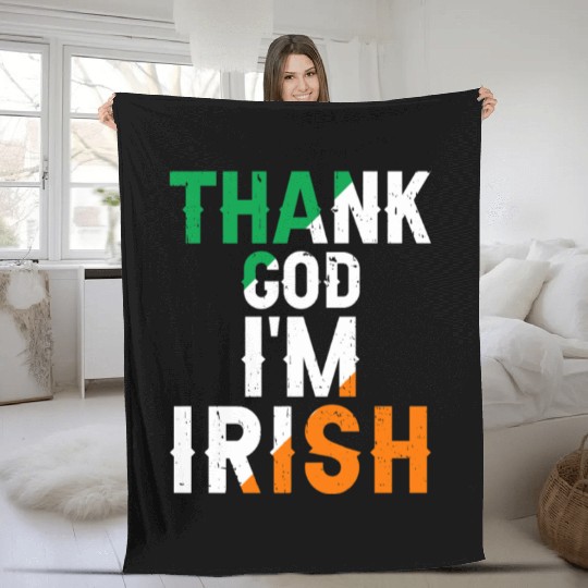 St Patricks Thank God Im Irish Premium Fleece Blankets