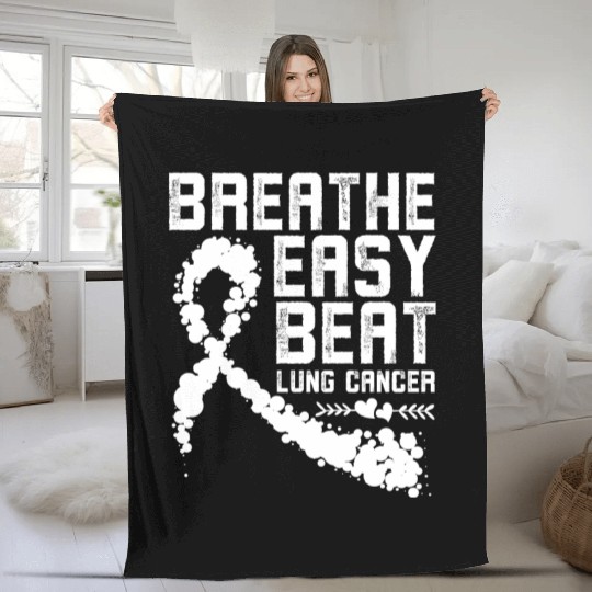 Breathe Easy Beat Lung Cancer Awareness Warriors Fleece Blankets