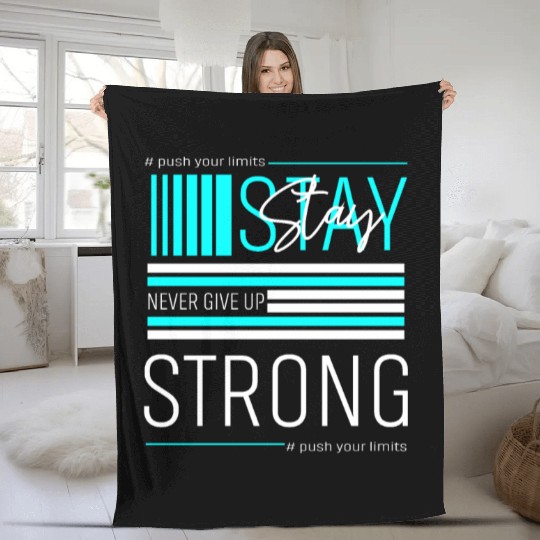 NEVER GIVE UP Fleece Blankets