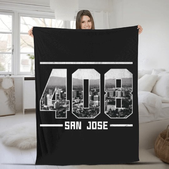 Vintage San Jose 408 Fleece Blankets