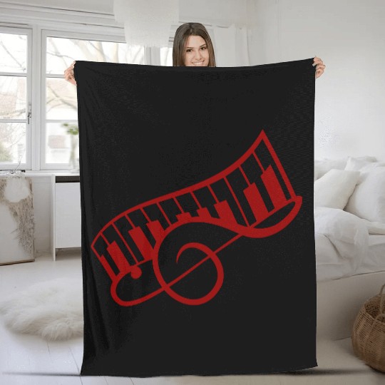 Music Clef Note Keyboard Piano Keys Party Treble Fleece Blankets