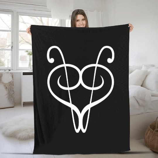 2 Music Bass Clef Heart Love Note Two Treble Sound Fleece Blankets
