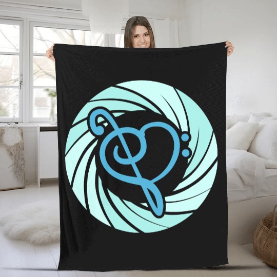 Music Bass Clef Heart Love Note Treble Sound Logo Fleece Blankets