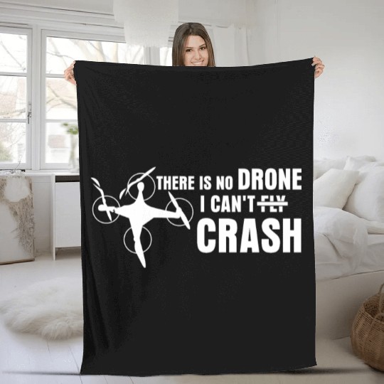 Quadrocopter Drone Crash FPV Drones Fleece Blankets