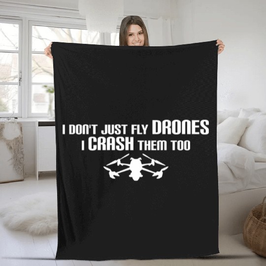FPV Drone Crash Quadrocopter Drones Fleece Blankets