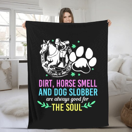 Horse Racing Dirt Horse Smell And Dog Slobber Fleece Blankets