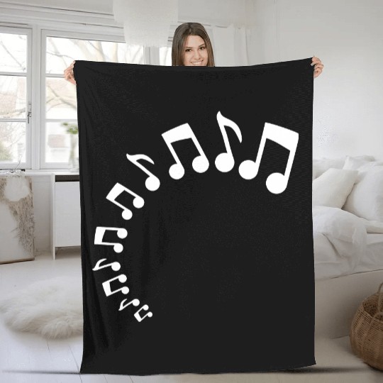 Many music nout Half Circle Musical Sound Love Fleece Blankets