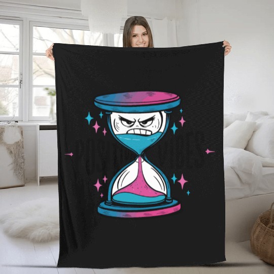 Angry Hourglass with Positive Vibes for Fun Fleece Blankets