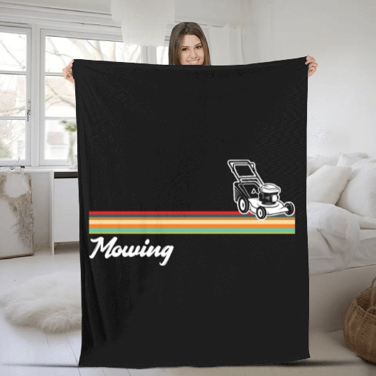 Landscaper Gardener Lawn Mowing Fleece Blankets