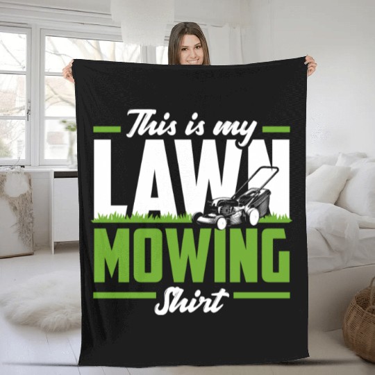 Landscaper Gardener Lawn Mowing Fleece Blankets