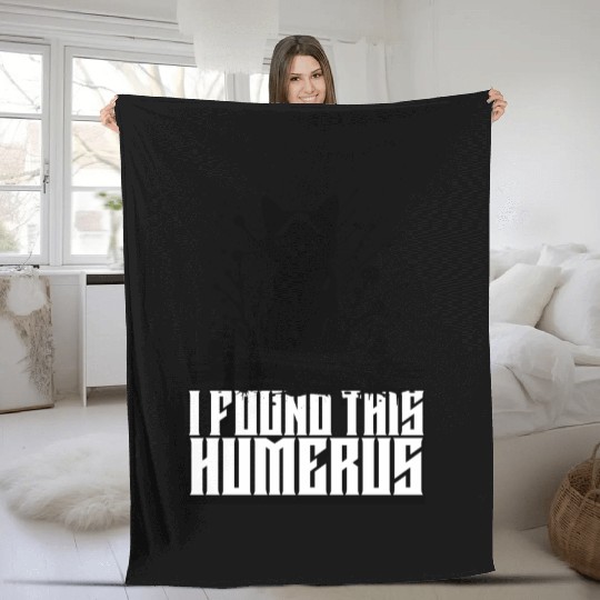 I Found This Humerus Black Cat Humorous Saying Fleece Blankets