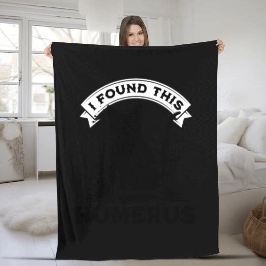 I Found This Humerus Black Cat With Human Bone Fleece Blankets