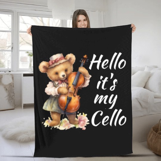 Hello it's my Cello Orchestra Musicians Fleece Blankets