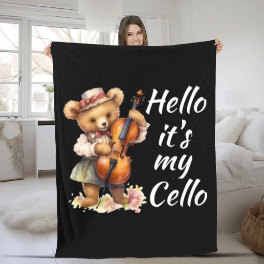 Hello it's my Cello Orchestra Musicians Fleece Blankets