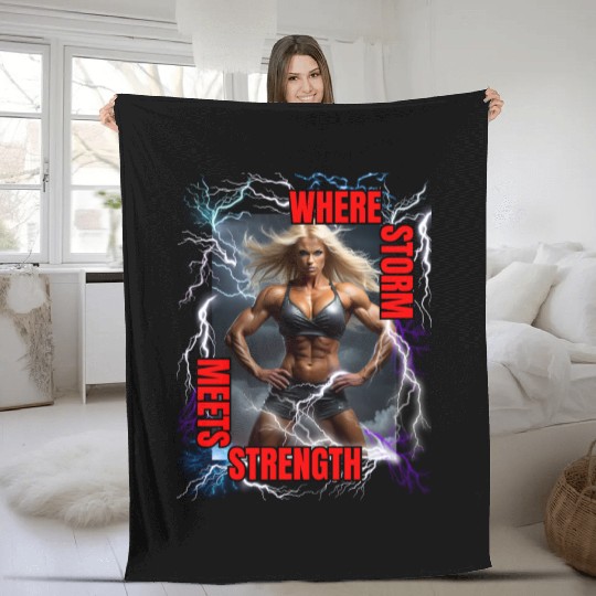 Storm , gym design Fleece Blankets
