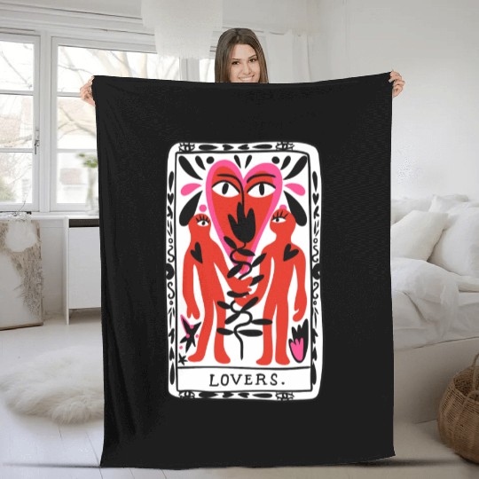 Lovers Card Fleece Blankets
