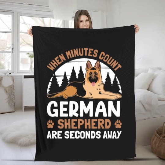 WHEN MINUTES COUNT GERMAN SHEPHERD Fleece Blankets