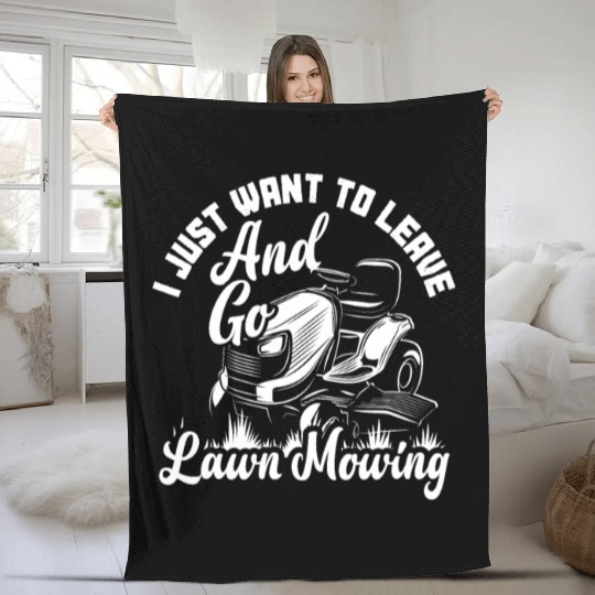 Landscaper Gardener Lawn Mowing Go Fleece Blankets