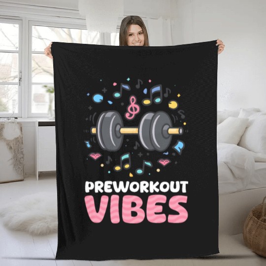 Pre Workout Preworkout Vibes Fleece Blankets