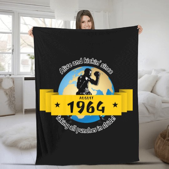 60th birthday Alive and kickin since 08/1964 Fleece Blankets