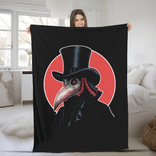 Plague Doctor Fleece Blankets