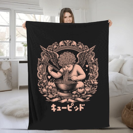 Cupid eatling ramen japan Fleece Blankets