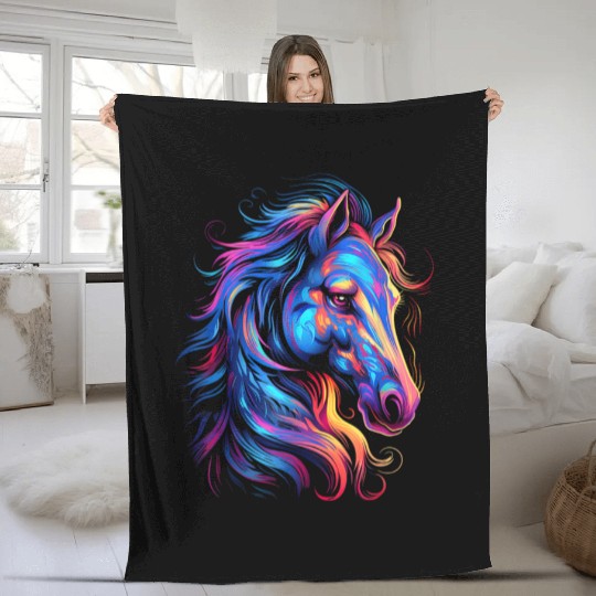 Horse Beautiful Graphic Fleece Blankets