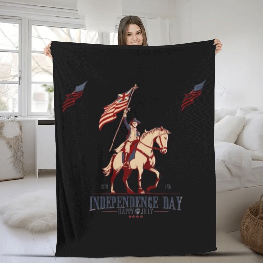 tism, USA culture, a horse, and George Washington: Fleece Blankets