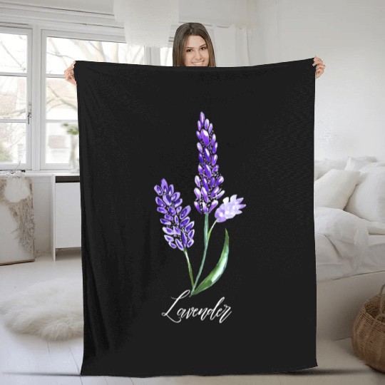 Lavender Flowers, Keen Gardner, Flower lover Fleece Blankets