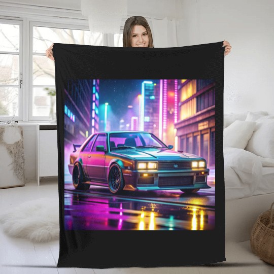 gta 5 drift car cyberpunk Fleece Blankets