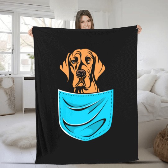 Cute Dog Lovers Great Dane Dog In A Pocket Fleece Blankets