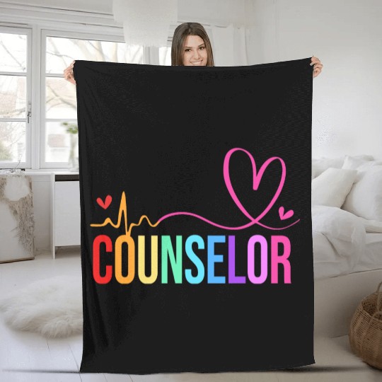 Retro Counseling Awareness School Counselor Fleece Blankets
