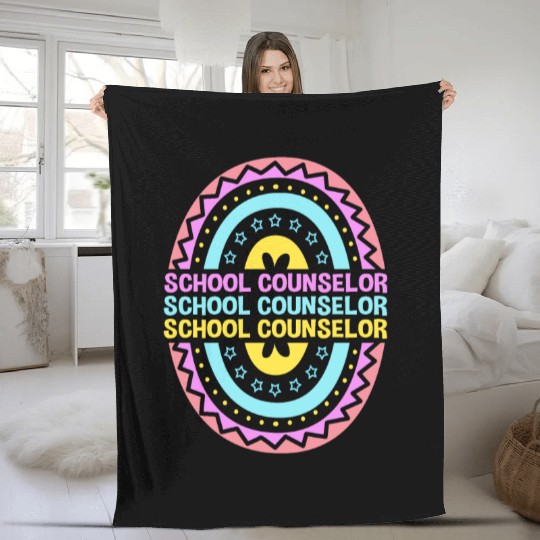 Rainbow Boho School Guidance School Counselor Fleece Blankets