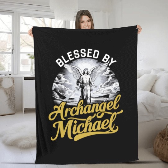 Archangel Michael Catholic Christianity Angel Fleece Blankets