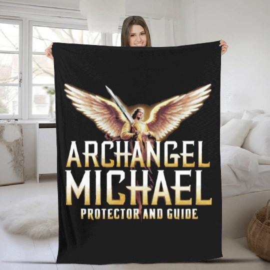Archangel Michael Catholic Christianity Angel Fleece Blankets