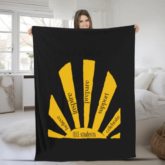 Life of a Teacher - sun rays Fleece Blankets